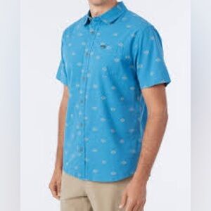 O’Neill Blue Button Down Mens Shirt Collared Casual Golf Day Night NEW NWT Dicks